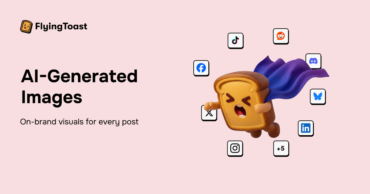 FlyingToast AI image generation preview for social media content