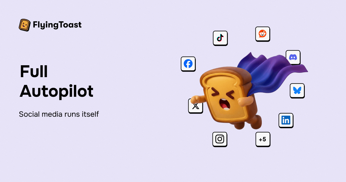 FlyingToast autopilot workflow preview with guarded social publishing controls