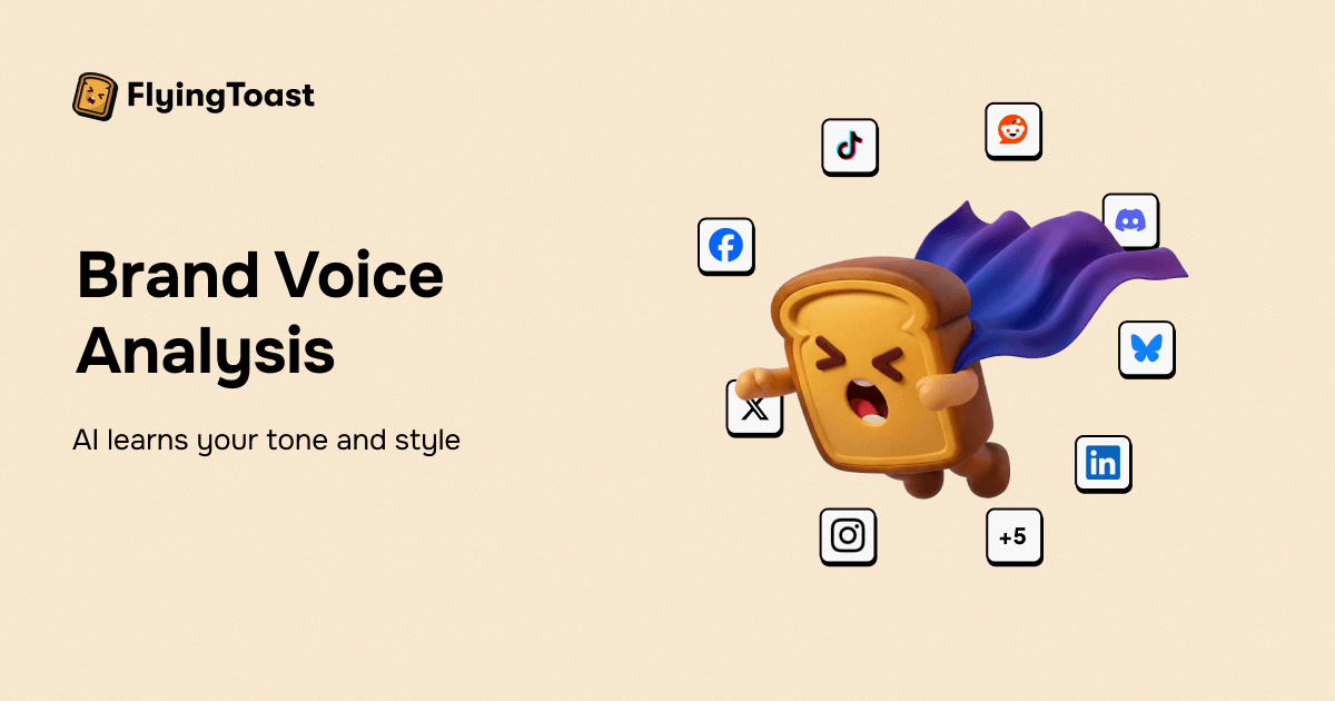 FlyingToast brand voice system preview for consistent AI-written social posts